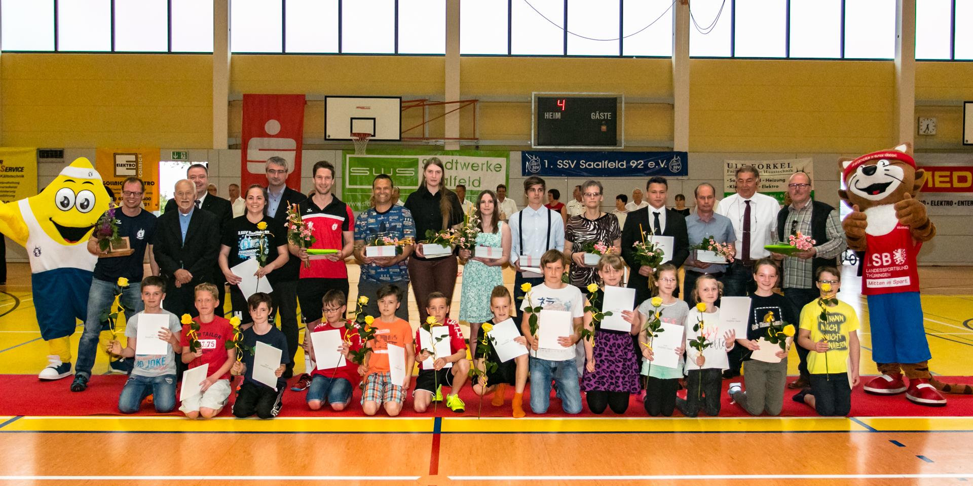 Mitgliederehrung zur Sportgala des 1. SSV Saalfeld